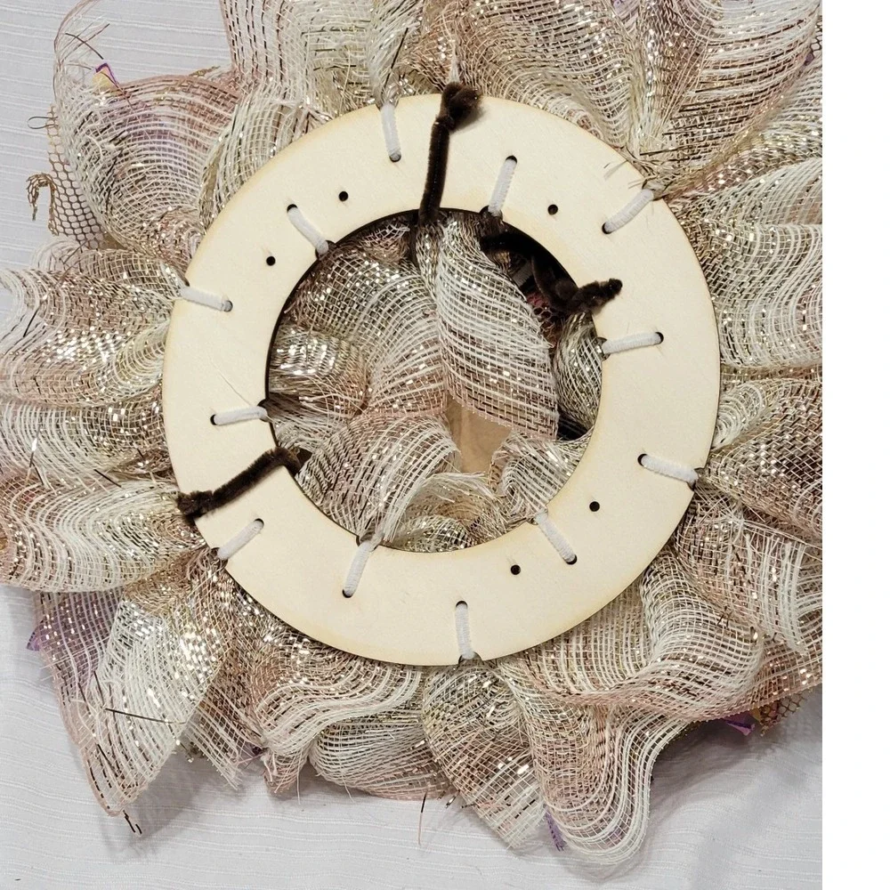 Thanksgiving Turkey Door Wreath Purple Plaid Gold Fall Door Decor